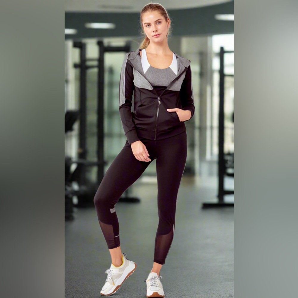 Women's Black and Gray Activewear Set